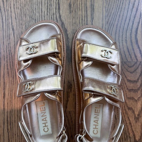 Chanel Rose gold dad Sandel size 37.5 - Picture 7 of 10